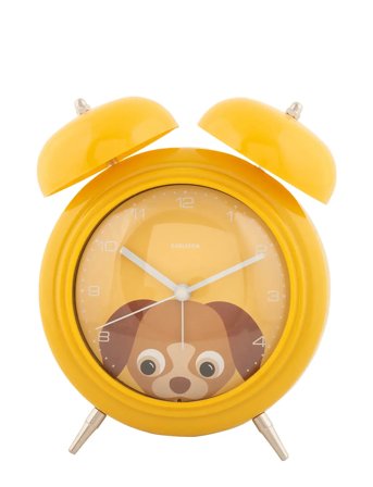 KARLSSON Alarm Clock Peekaboo Dog Yellow - Yellow - H:18.2CM