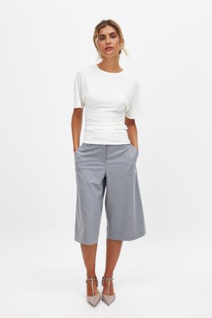 NA-KD Kortärmad topp i jersey - Vardagstoppar - OffVit - XL (EU 46)