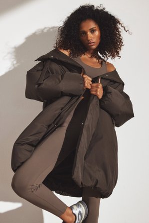 Kappahl | Lång dunjacka | Brun