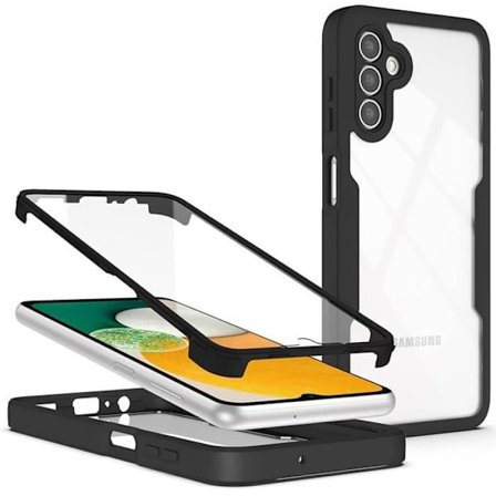 Coque Intégrale - Booling - til Samsung A04s - Antichoc - Transparent - Sort Kant