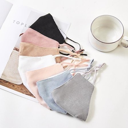 5-lager mask i bomull munskydd i stilrena pastellfärger tvättbar