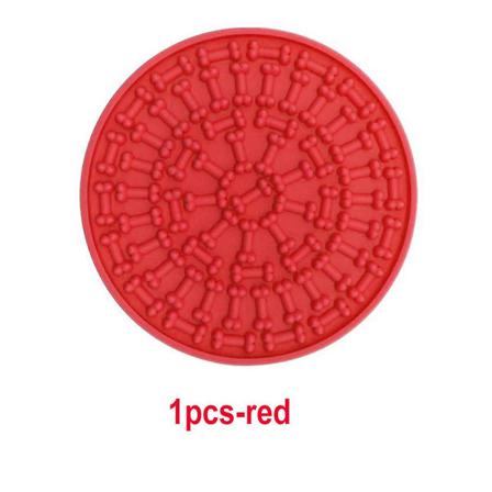 1 St Silikon Dog Lick Pad Bärbara Fasta Sugprodukter Red