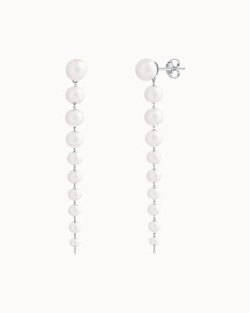 Peggy pärlörhängen i 18K vitguld