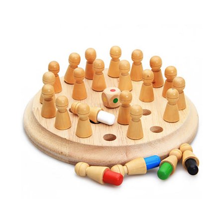 Träminnespinne Schack Match Spel Pedagogisk Leksak