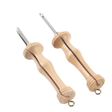 Neulontapistokirjontasarja - Puukahva, DIY käsintehdyt neulontatyökalut (2 kpl)