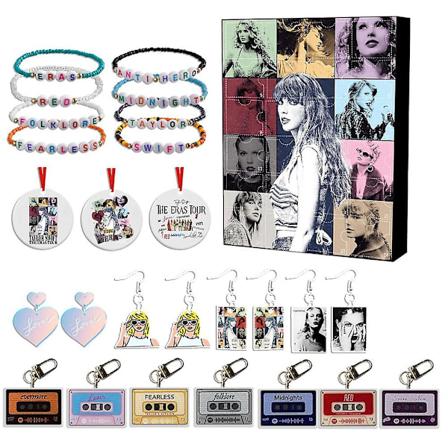2023 Julkalender 24 dagar nedräkning Taylor Swift armband örhängen smyckesats accessoarer fans överraskning blind box gåvor