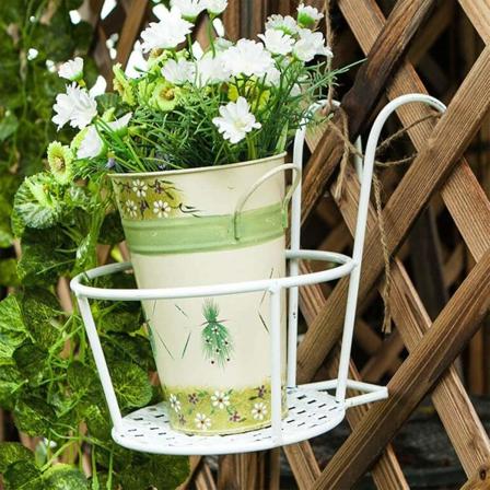 Små blomsterkurver Jernrekkverk Pottestativ Hengende vinduskarm - Perfet