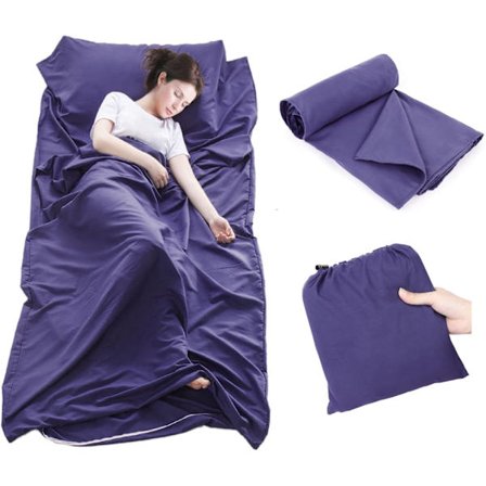 Lakan Reselakan Sovsäckslakan, 75 x 210 cm Portabelt Polyester Sovsäckslakan för Resor Vandrarhem, Lila Safirblå