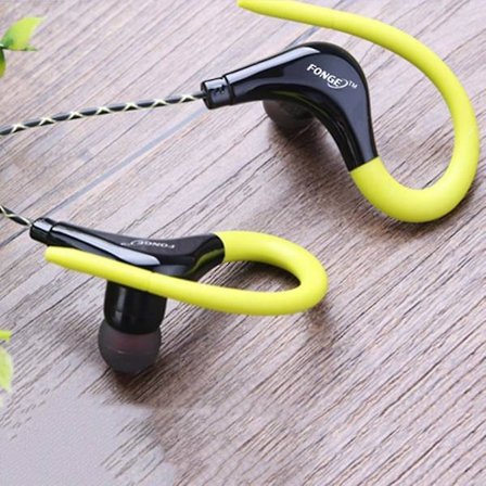 Stereo Sportsøretelefoner med Ørekrog, Mikrofon og Lydstyrkekontrol