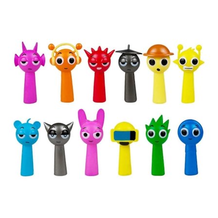 12 Stykker Sprunki Figurer Gaver til Piger Drenge Farverige Rytme Boks Figurer