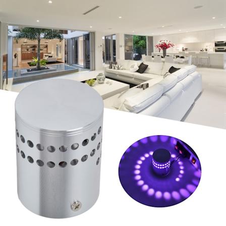LED Aluminium Spiral Hål Vägglampa Korrosionsbeständig 3W Dimbar Spirallampa för Veranda Vardagsrum Lila