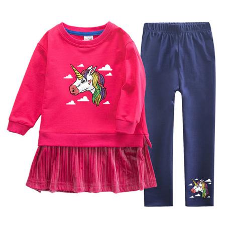 Girls Swing Sweatshirt Klänning+ Byxor Långärmad 115 Delar Outfit