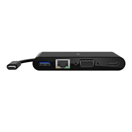 Belkin multimedie- og ladeadapter - USB-C - VGA, HDMI - 1GbE