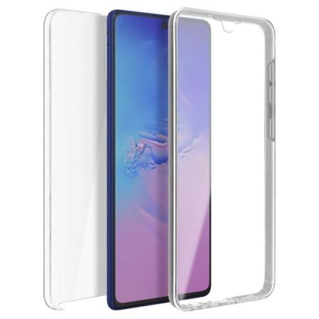 Galaxy S10 Lite cover, hård rygbeskyttelse + blød front gennemsigtig hvid
