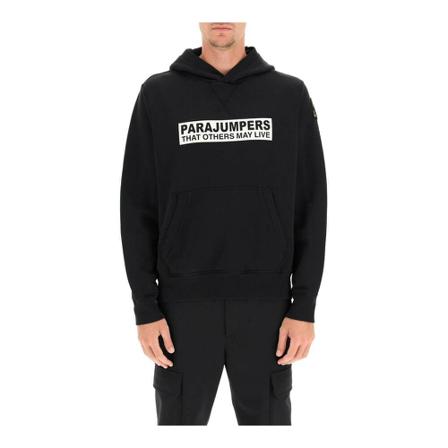 Parajumpers Black logo box print hoodie Sort, Herre