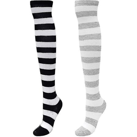 2/3 Par Överknästrumpor Knästrumpor Randiga Sportstrumpor College