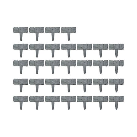 32 stk hagegjerde i PP-plast, innsatt gjerde, hagegjerde, gressgjerde, hagegjerde med steineffekt