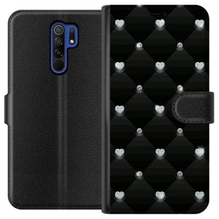 Xiaomi Redmi 9 Lompakkokotelo Bling Sydän