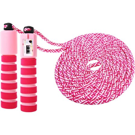 Hoppestøkk for barn, jenter, med teller, justerbar, myke håndtak, for trening, skoleleker eller aktiviteter