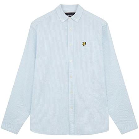 Lyle & Scott Slim Shirt , Blauw , Heren , Maat: M