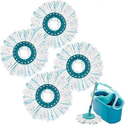 4 st./förpackning Mopphuvud för Leifheit Twist Mopp Superabsorberande Mikrofiber Ersättning