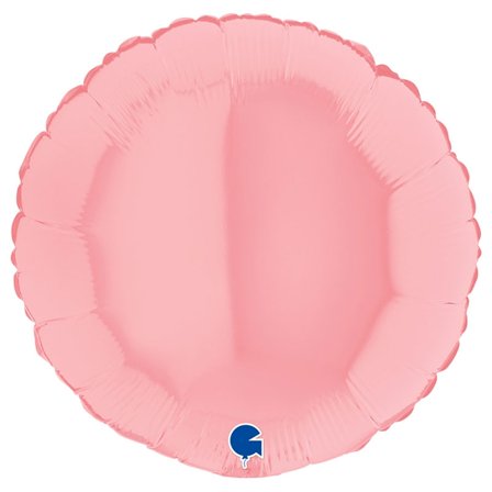 Rund Folieballong Pastellrosa Matt