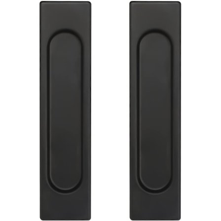 Skjutdörrhandtag, Set med 2 Självhäftande Svarta Aluminium S, ZQKLA