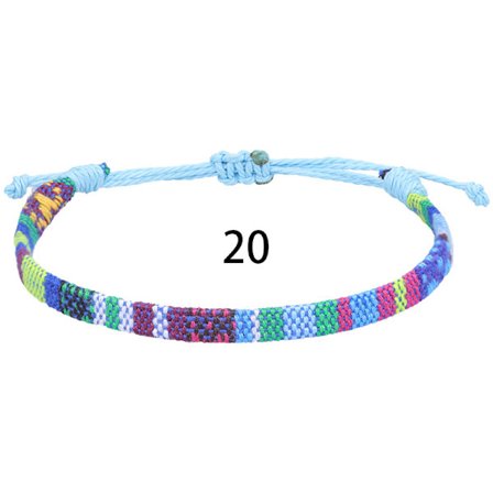 Nepal-stil bomuld og hør vævet stof regnbue ankelkæde alsidig farverig bevægelig ankelreb