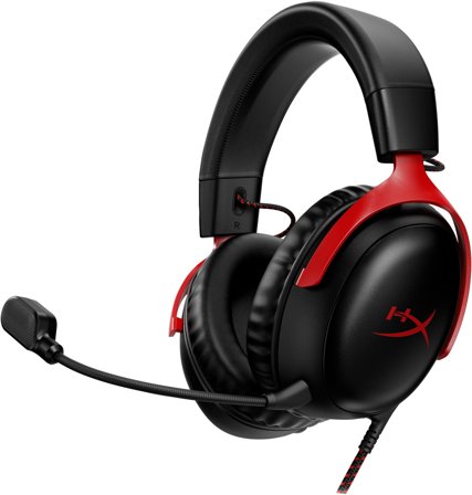 HyperX Cloud III – gamingheadset (svart/rött), 197029008237