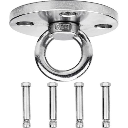 Svinghængere i tung kvalitet, rustfrit stål svingesæt tilbehør 360° drejelig væg/loft montering beslag med skruer, bærer 500 kg