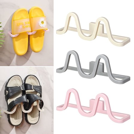 Väggmonterad Skoställ Tofflor Hängare BEIGE Beige