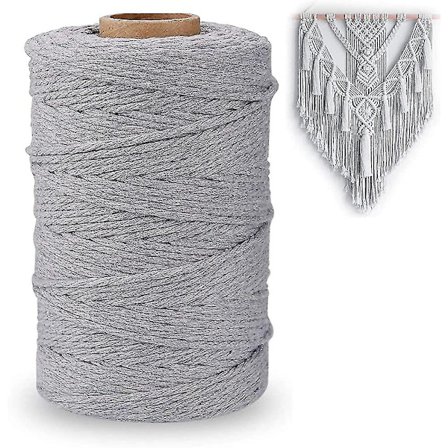 3mm X 100 meter Bomulls Makramé Tau Naturlig Bomullstau Bomullstau For Veggoppheng, Plantehengere, Håndverk, Strikking