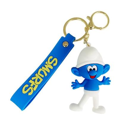 Söt Smurfarna Dockleksak Nyckelring Cartoon Väska Hänge Bil Nyckelring [kk]