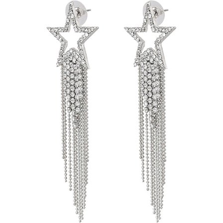 Kvast Øreringe Stjerne Ørestikker Pavé Krystal Hængeøreringe Boho Vandfald Perlebesatte Frynser Drop Øreringe