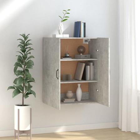 Vidaxl Väggskåp Betonggrå 69,5x34x90 Cm Konstruerat Trä Grå