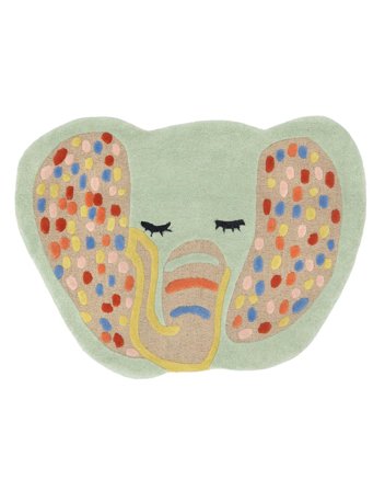 Elli Tappeto Bambini 90X120 Piccolo Multicolore/Verde Menta Animale Di Lana