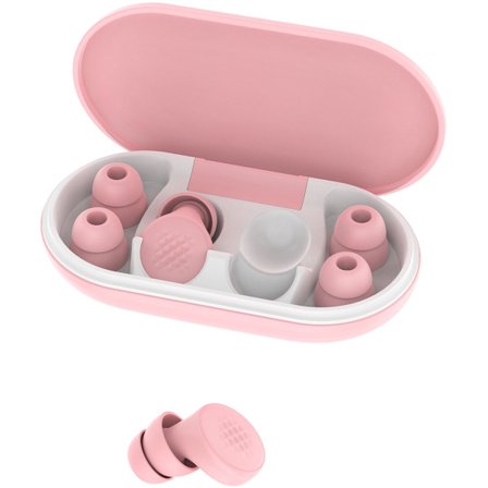 Soveørepropper 45dB Støjreducerende Genanvendelige Bløde Silikone Ergonomiske Ørepropper 4 Størrelser (XS/S/M/L) til Sovning/Rejser/Koncentration Pink