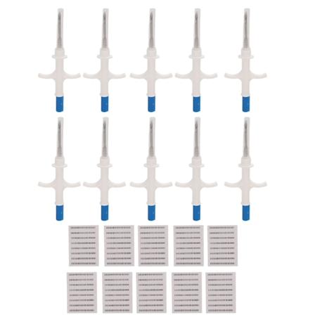 10 Pakker Dyre Mikrochip Kjæledyr RFID Identifikasjon Implantsett ISO11784 11785 Standard 2.12x12mm