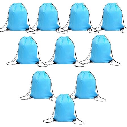Trekksekker med snøring i bulk for barn, stor nylon gymstring gavepose for tie-dye, 10-pakning