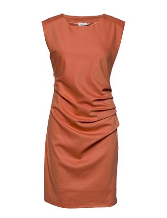 India Round-Neck Dress Knælang Kjole Orange Kaffe