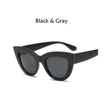 Retro Cat Eye Solbriller Dame Mærke Designer Vintage Cateye Sort