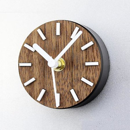 Væg ur, der ikke tikker, batteridrevet, magnet, køleskab, køkken, enkel, lille, rund klistermærke