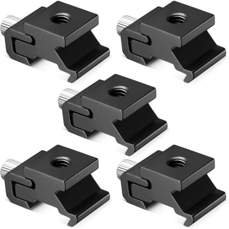 Svart Metall Blixtskoadapter med 1/4-tums -20 Stativskruv (5-pack)