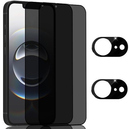 2-Pack Iphone 16E Privacy Skærmbeskyttelse & 2-Pack linsebeskyttelse - Hærdet Glas 9H - Super kvalitet 3D