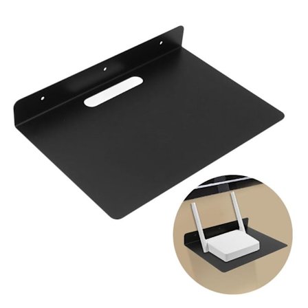 Flytande AV-hylla, tjock, rostfri metall, väggmonterad hylla för projektor, digitalbox, router, kamera