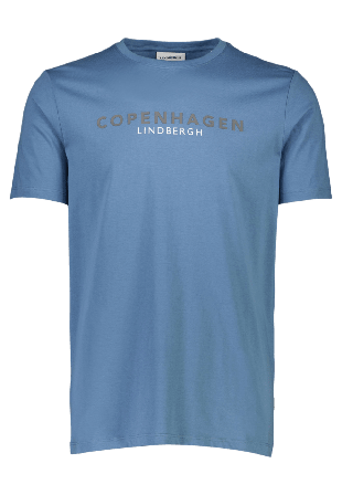 Lindbergh Copenhagen print tee S/S T-Shirt Överdelar Herr Blå L