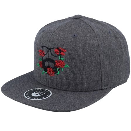 Bearded Man - Grau snapback Cap - Rose Logo Dark Heather Grey Snapback @ Hatstore