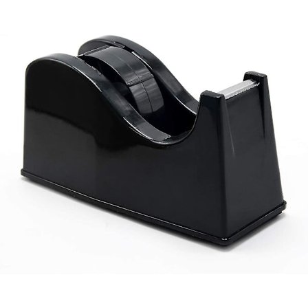 Skrivebordsbånddispenser med klæbende rulleholder (passer til 1" 3" kerne) med vægtet skridsikker base sort