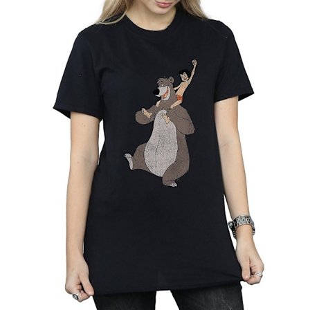 Djungelboken Dam/Dam Classic Mowgli Och Baloo Bomull Boyfriend T-Shirt