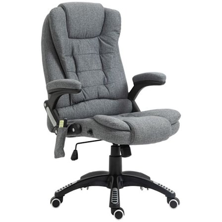 Hierontatuoli Executive Tuoli Toimistotuoli Korkeus Säädettävä Ergonominen Hieronta Harmaa 67 X 74 X 116-126 Cm